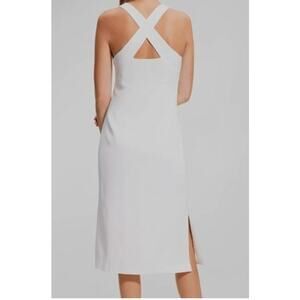 Theory Women's X Back Midi DR Fluid Ottoman White Dress Sz 10 NWT 498 White